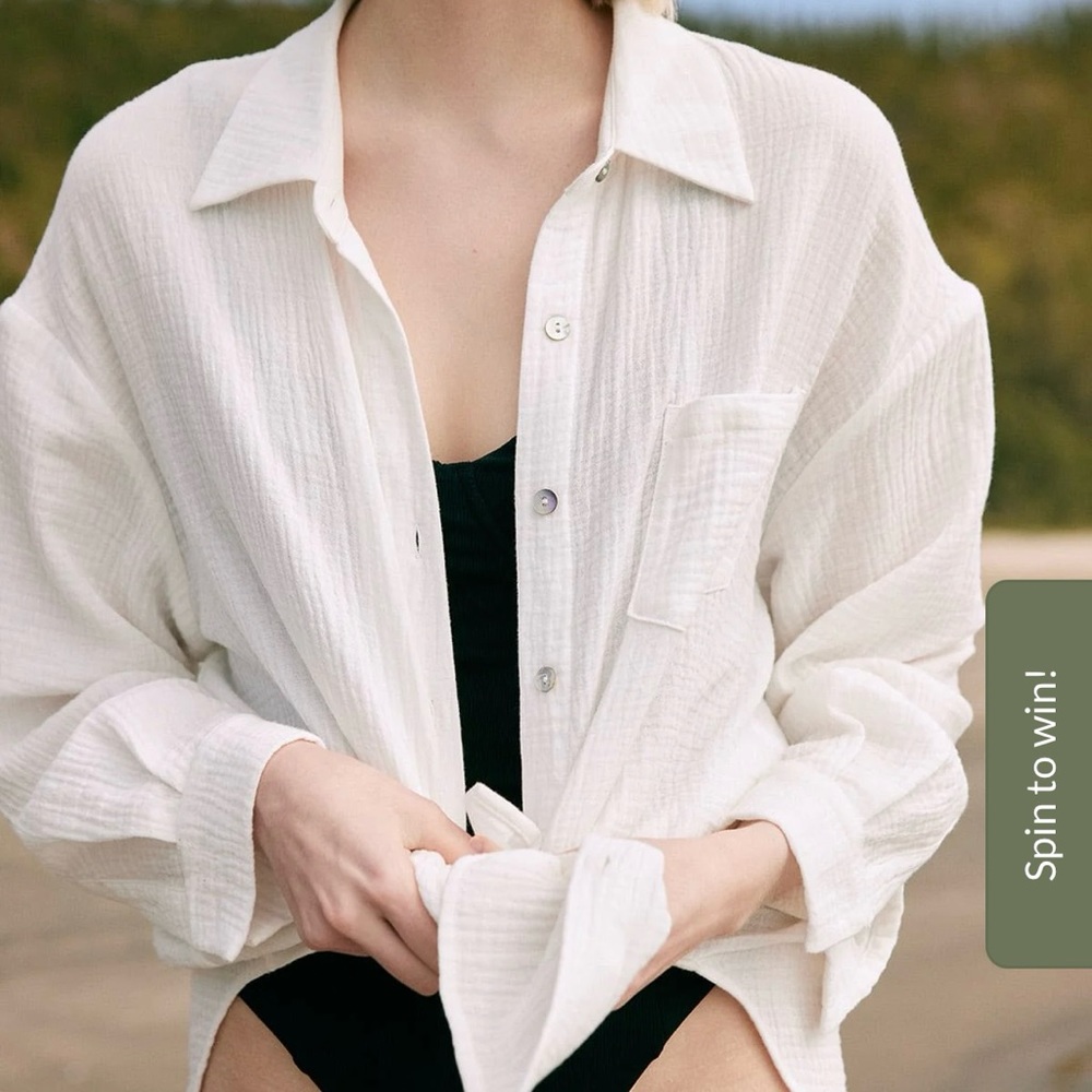 NWT Berlook White Organic Cotton Shirt Size L